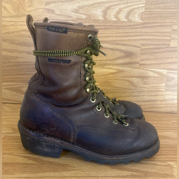 Chippewa Logger Work Boots Men’s Size 8M Waterproof Brown Leather 8" #73100 - Picture 7 of 16